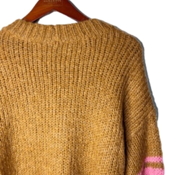 Aerie NEW Crewneck Varsity Stripe Sweater Mohair / Wool Blend Size Small - Picture 6 of 12